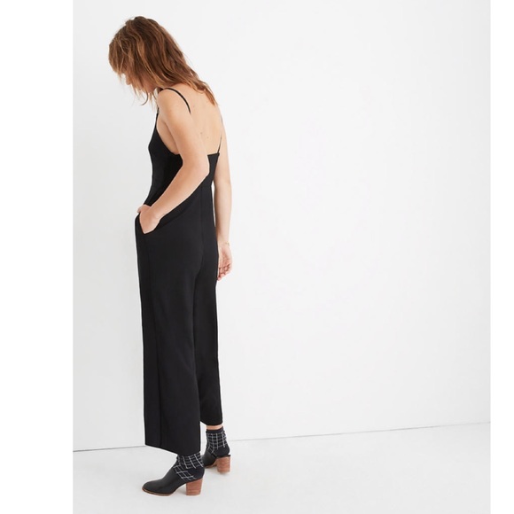 Madewell Thistle Cami Jumpsuit Black Wide Leg NWT - Picture 3 of 6